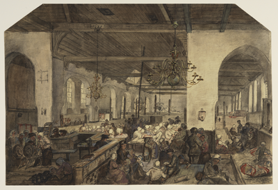 29094 Interieur van de Geertekerk te Utrecht, ingericht als opvangcentrum voor watersnoodvluchtelingen uit Veenendaal: ...